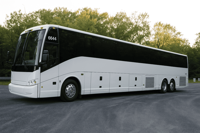 exterior of Charter Bus Rental Mount Vernon coach bus