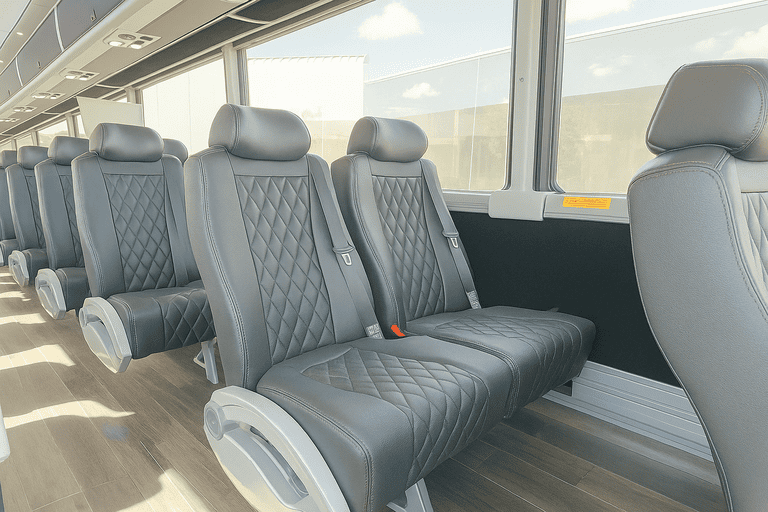 interior of Charter Bus Rental Mount Vernon charter bus